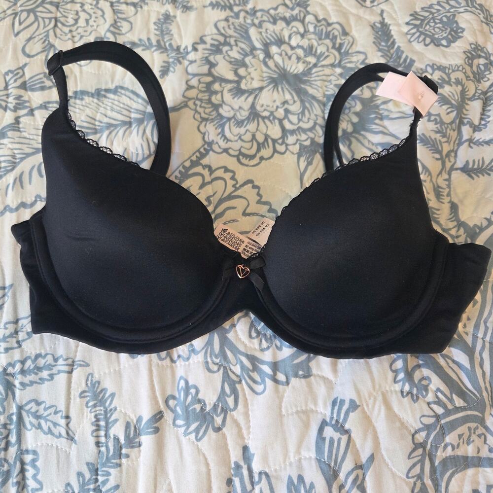 NWT Body By Victoria Lined Demi Sz 32 B Black